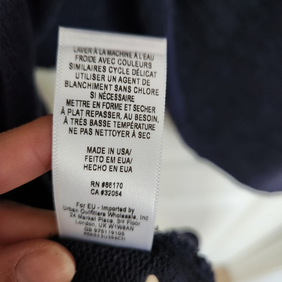 FREE PEOPLE Shadow Hacci Open Back Sweater in Navy Blue Size XS - Picture 7 of 9